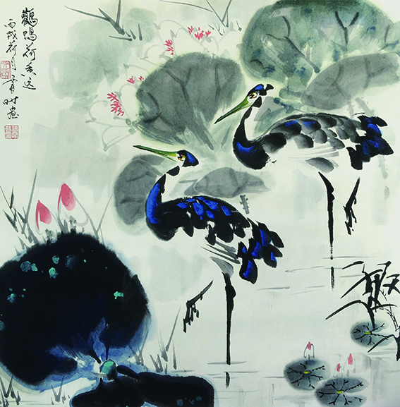 《鹳鸣荷香远》  2006年  67cm×68cm.jpg