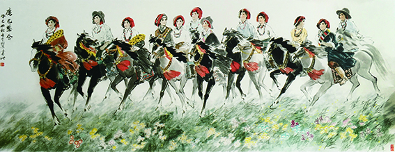 康巴盛会 145cm×380cm2013年.jpg