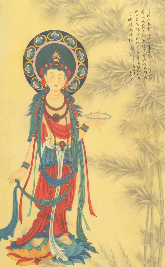 赵鑫作品4《禅问·敦煌系列·观音》--规格：140×70cm--年代：2014.jpg