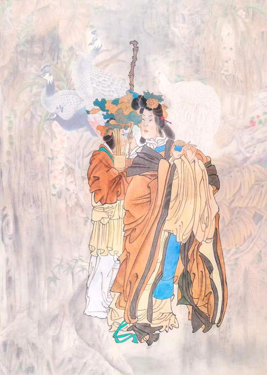 赵鑫作品7《麻姑祝寿图》--规格：140×78cm--年代：2016.jpg
