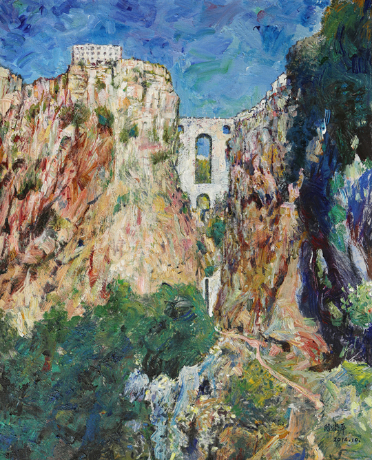 陈崇平作品3-油画《西班牙努埃博桥》.jpg