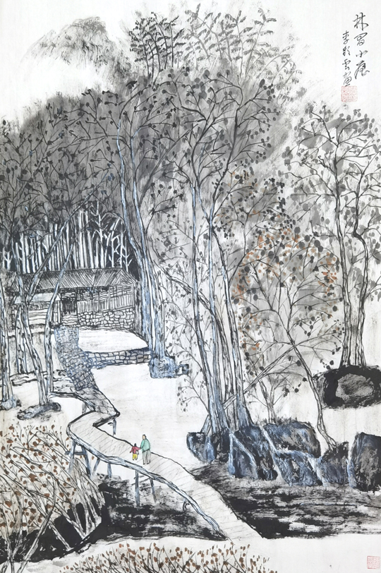 李彩云画--颜才现书《林间小屋》.jpg