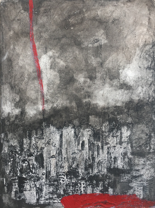 杨萍作品6《霾NO2》综合材料--规格：30cm×-40cm.jpg