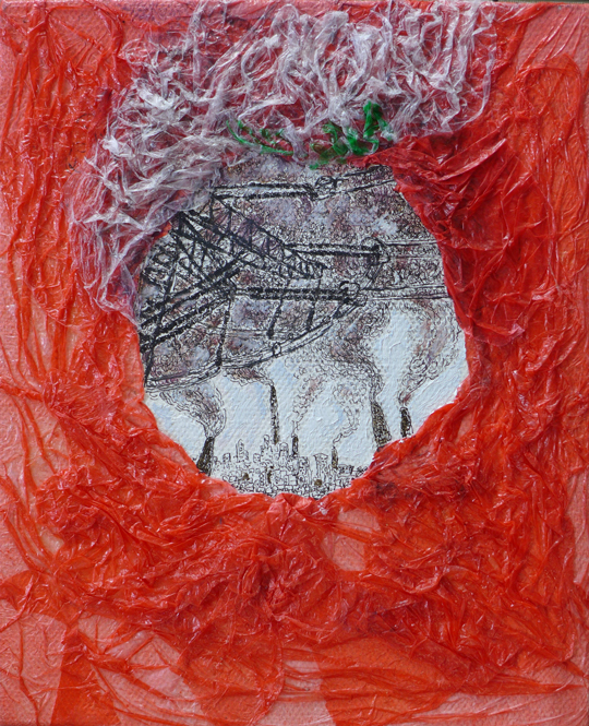 杨萍作品7《霾NO7》综合材料--规格：30cm×40cm--2016年.jpg