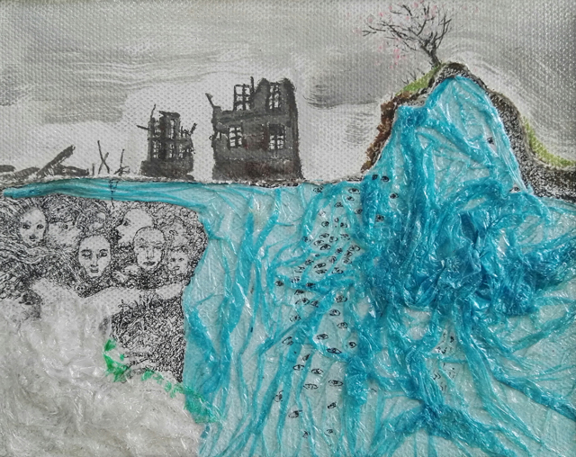 杨萍作品10《霾NO4》综合材料--规格：30cm×-40cm.jpg