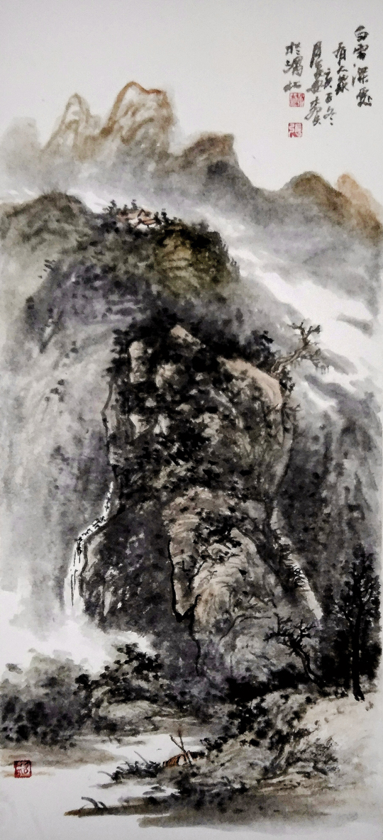 张红太作品4《白雪深处看人家》.jpg