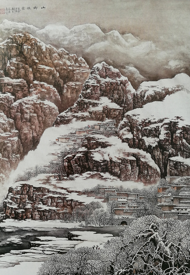 吕程远作品3《山乡银装》规格：91cmX68cm  2013年.jpg