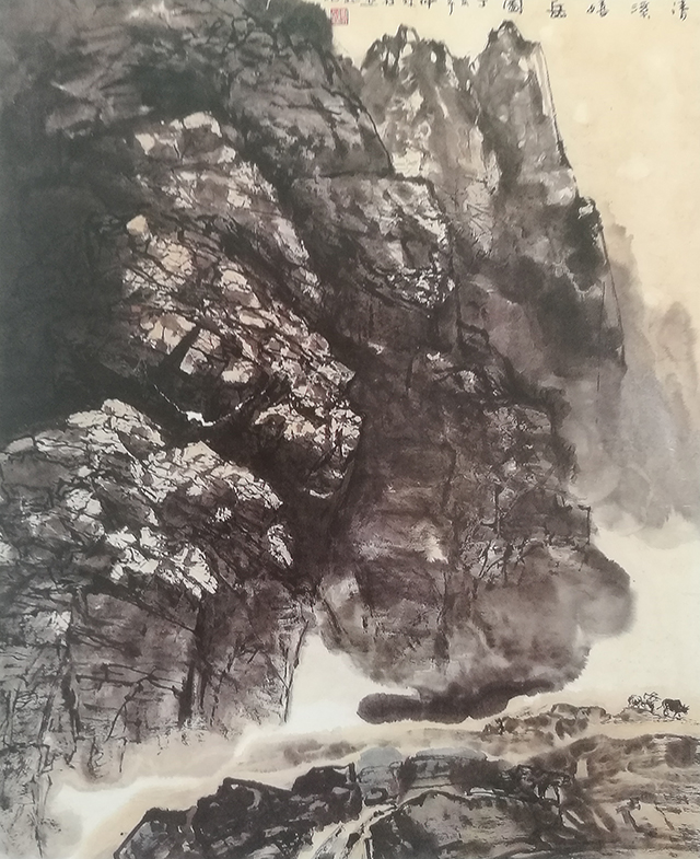 吕程远作品5《清溪嬉岳图》规格：80cmX68cm  2007年.jpg