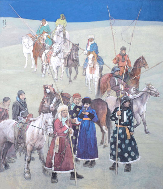 陈军琪作品4-中国画《草原新骑手》230cmx190cm-陈2021年.jpg