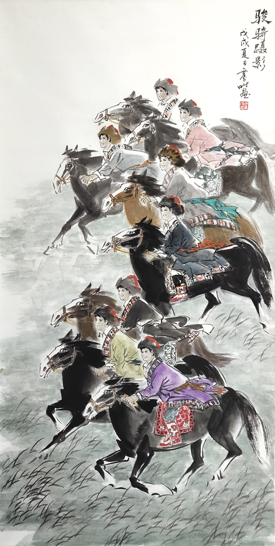 徐震时作品5《骏骑蹑影》规格：194cmx104cm.JPG