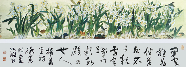 徐震时作品9《凌波仙子》（徐震时画-沈鹏书）1983年---55cm×153cm（全国获奖作品，编入--中国现代美术全集）.jpg