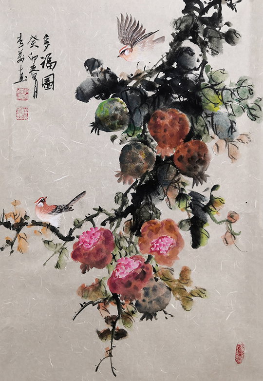 李万作品3《多福图》60x45cm.jpg