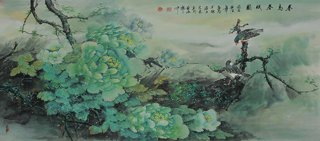 李万作品6《眷鸟春赋图》138x68cm.jpg