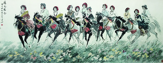 《康巴盛会》规格：145cmx380cm.JPG