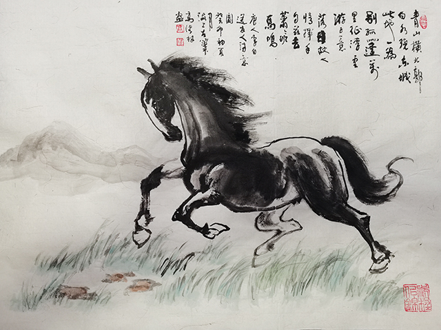 高健林作品7《马到成功》  规格：45×35cm.jpg