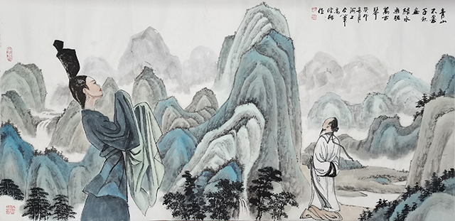 高健林作品10《青山不墨千秋画》  规格：138×69cm.jpg