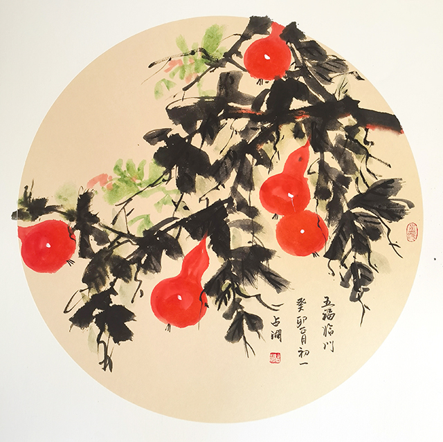 王占湖作品9《五福临门》.jpg