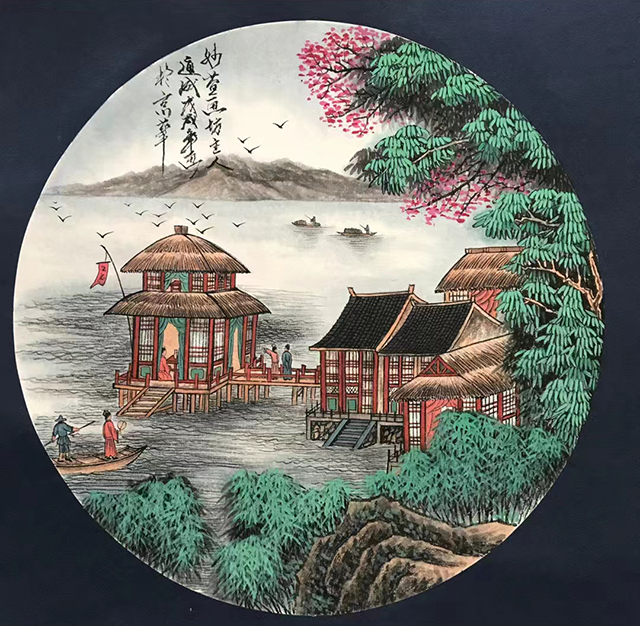 孙通成作品5《春江楼阁访友图》.jpg