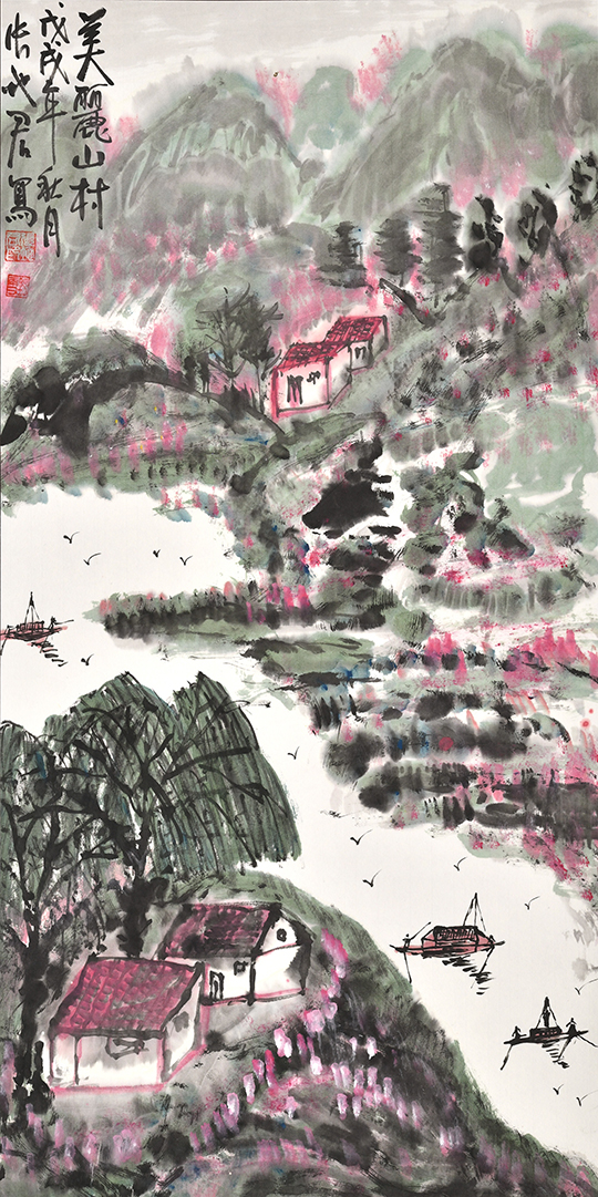 张地君作品6《美丽山村》.jpg