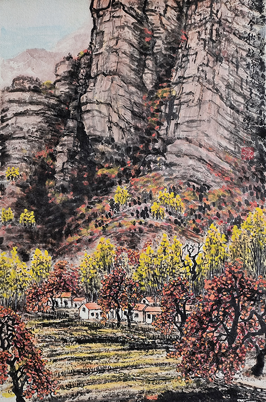 李仲民作品5《金秋好柿满山红》.jpg