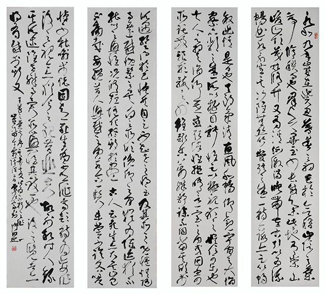 刘鸿田作品 草书四条屏 王羲之《兰亭序》 190X45cmX4 (2014).jpg